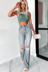 Katarina Striped Sweater Tank (Green/Cream)