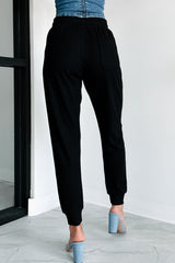 Coveted Comfort Ribbed Knit Joggers (Black)