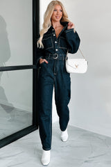 Harvest Hopes Denim Jumpsuit (Dark Indigo)