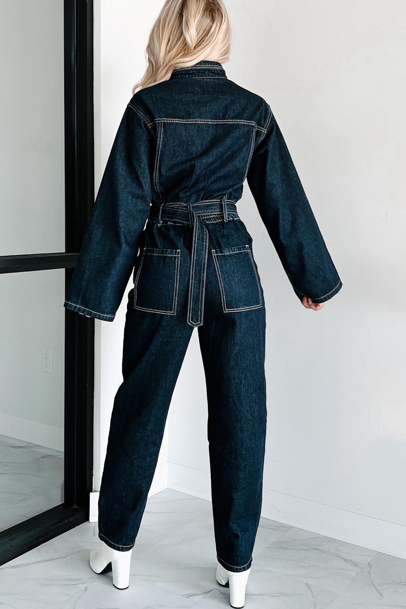 Harvest Hopes Denim Jumpsuit (Dark Indigo)