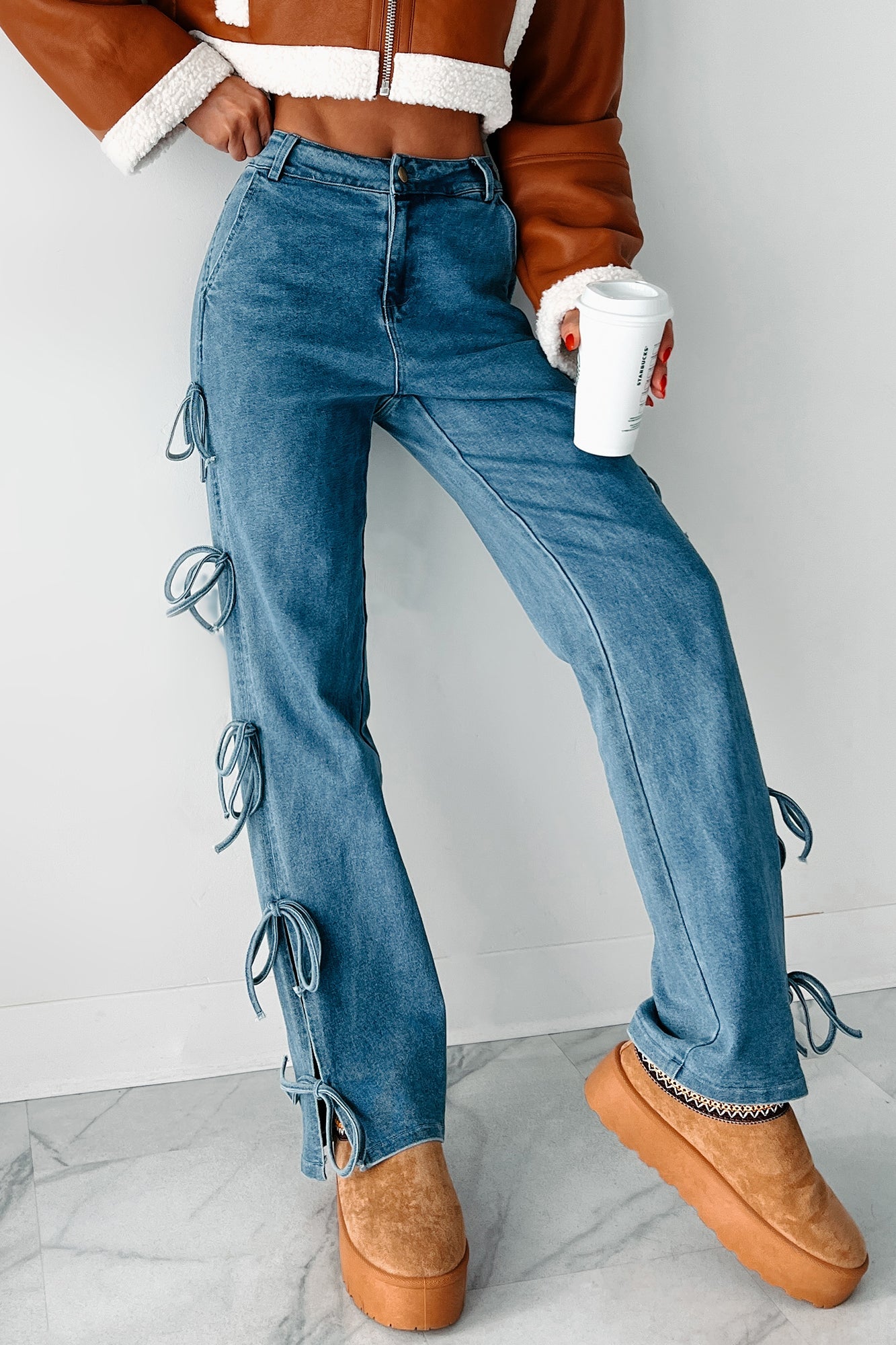 Nothing Casual Bow Tie Straight Jean (Denim)