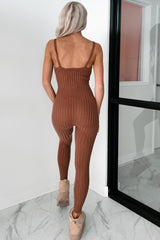 Better By The Minute Sweater Knit Catsuit (Mocha)