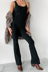 Part Of The Story Flared Leg Jumpsuit (Black)