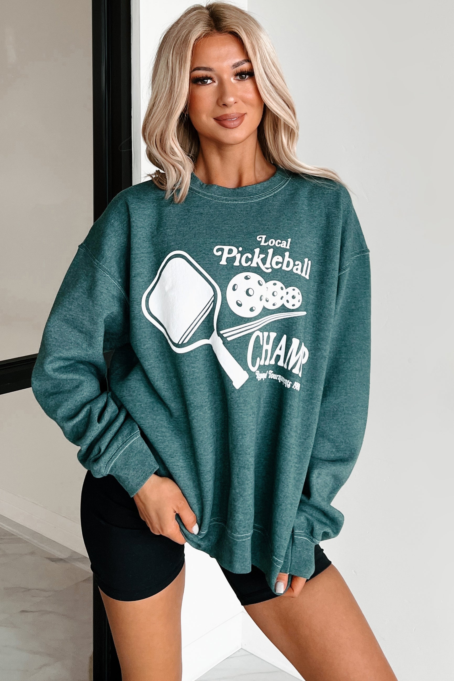 "Pickleball Champ" Graphic Sweatshirt (Posy Green)