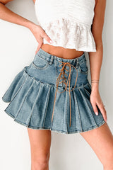 Hail And Well Met Pleated Skirt (Denim)