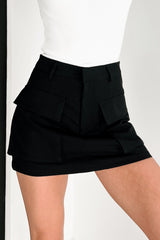 Living In Perfect Harmony Cargo Mini Skirt (Black)