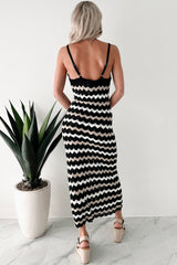 Simply Striped Sweater Knit Maxi Dress (Black Combo)