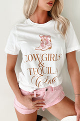 "Cowgirls & Tequila Club" Graphic T-Shirt (Ivory)