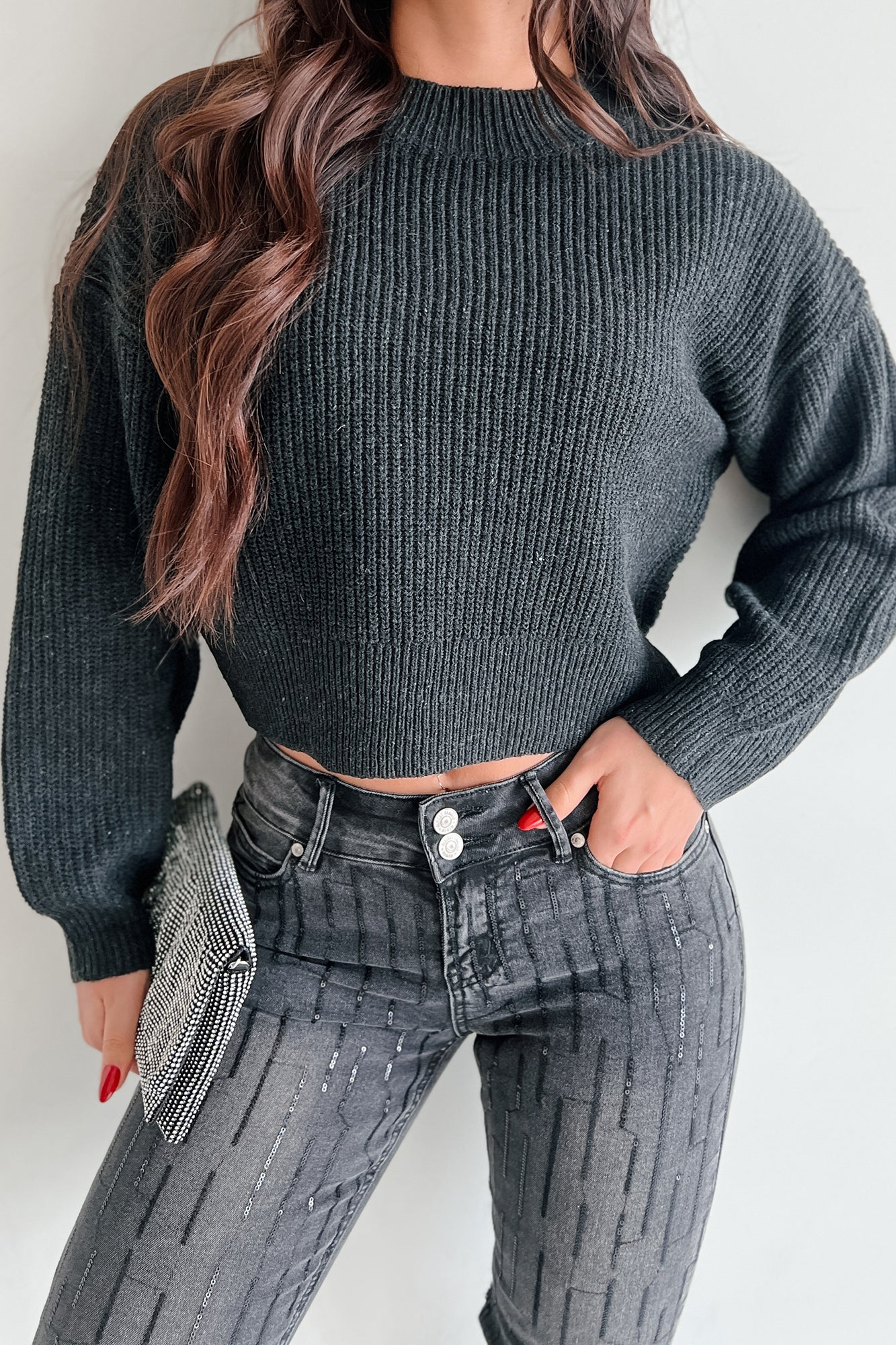 Harvey Open Back Sweater (Charcoal)