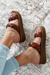 Always On The Move Braided Strap Platform Sandal (Whisky)