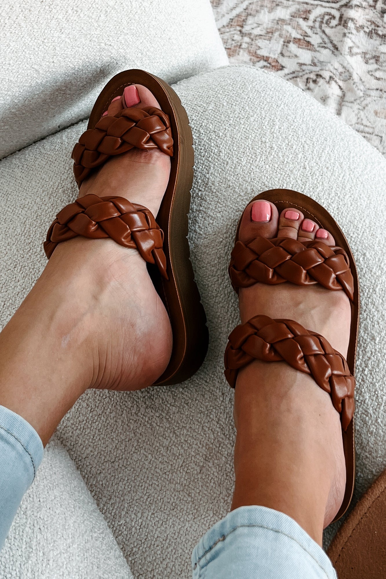 Always On The Move Braided Strap Platform Sandal (Whisky)