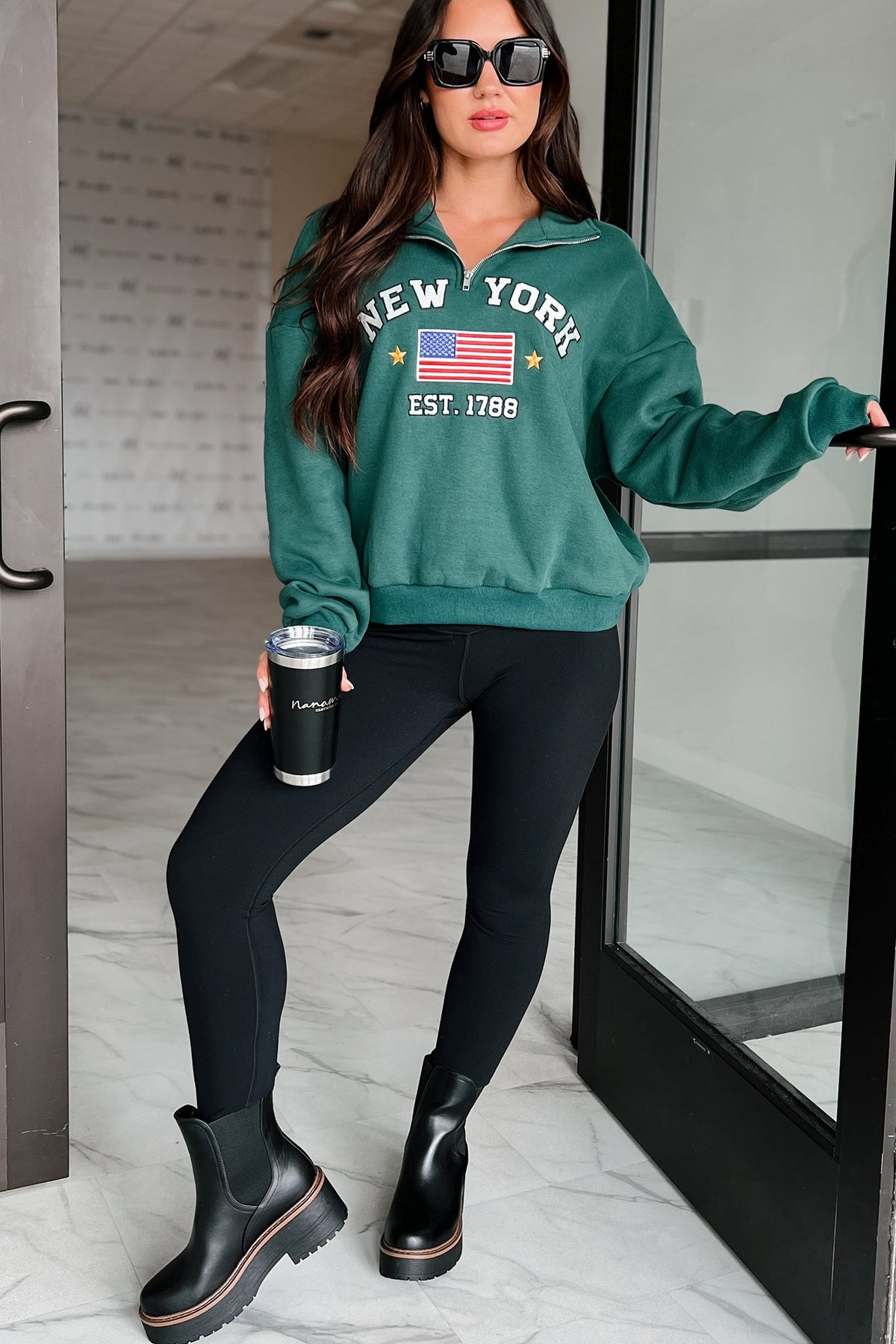 City Sights Quarter-Zip Pullover (Hunter Green)