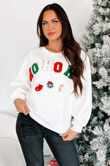 Santa's Calling Holiday Sweatshirt (Off White)