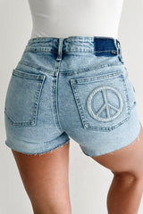 Xavier Peace Patch Saige Denim Shorts (Medium)