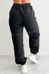 No Plot Needed Parachute Jogger Pants (Black)