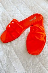 Party Animal Cut-Out Jelly Sandals (Orange)
