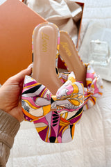 Boardwalk Bliss Square Toe Bowtie Sandals (Fuchsia)
