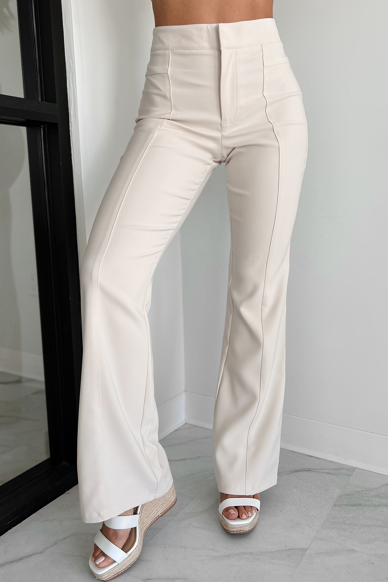 Confident Decisions High Waist Dress Pant (Cream)