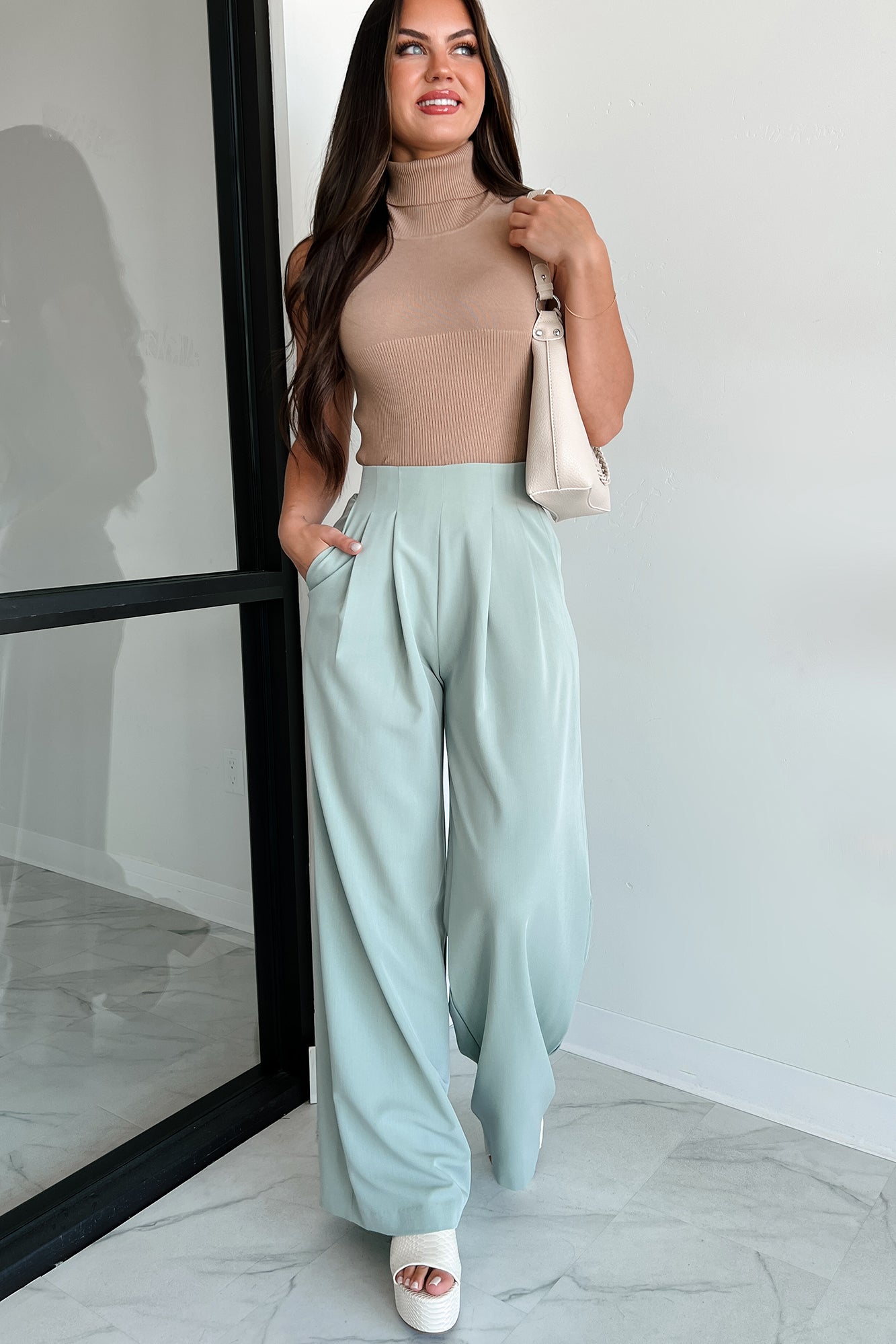 Living With Purpose Wide Leg Pants (Sage)