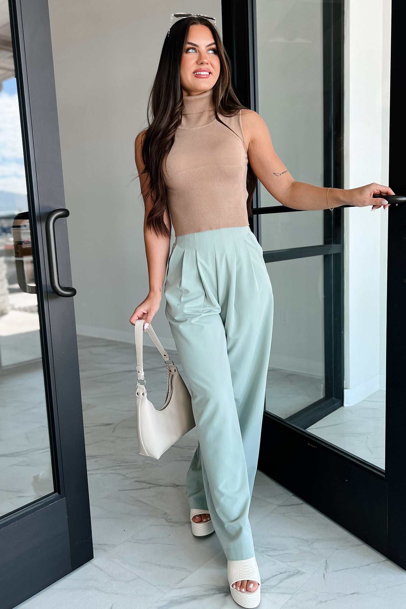 Living With Purpose Wide Leg Pants (Sage)