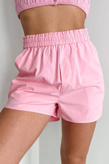 Leap Of Faith Elastic Waist Shorts (Pink)