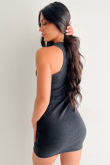 This Is The Era Ribbed Washed Mini Dress (Black)