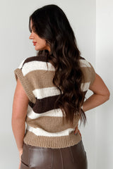 Echos Of The Past Colorblock Sweater Top (Brown Multi)
