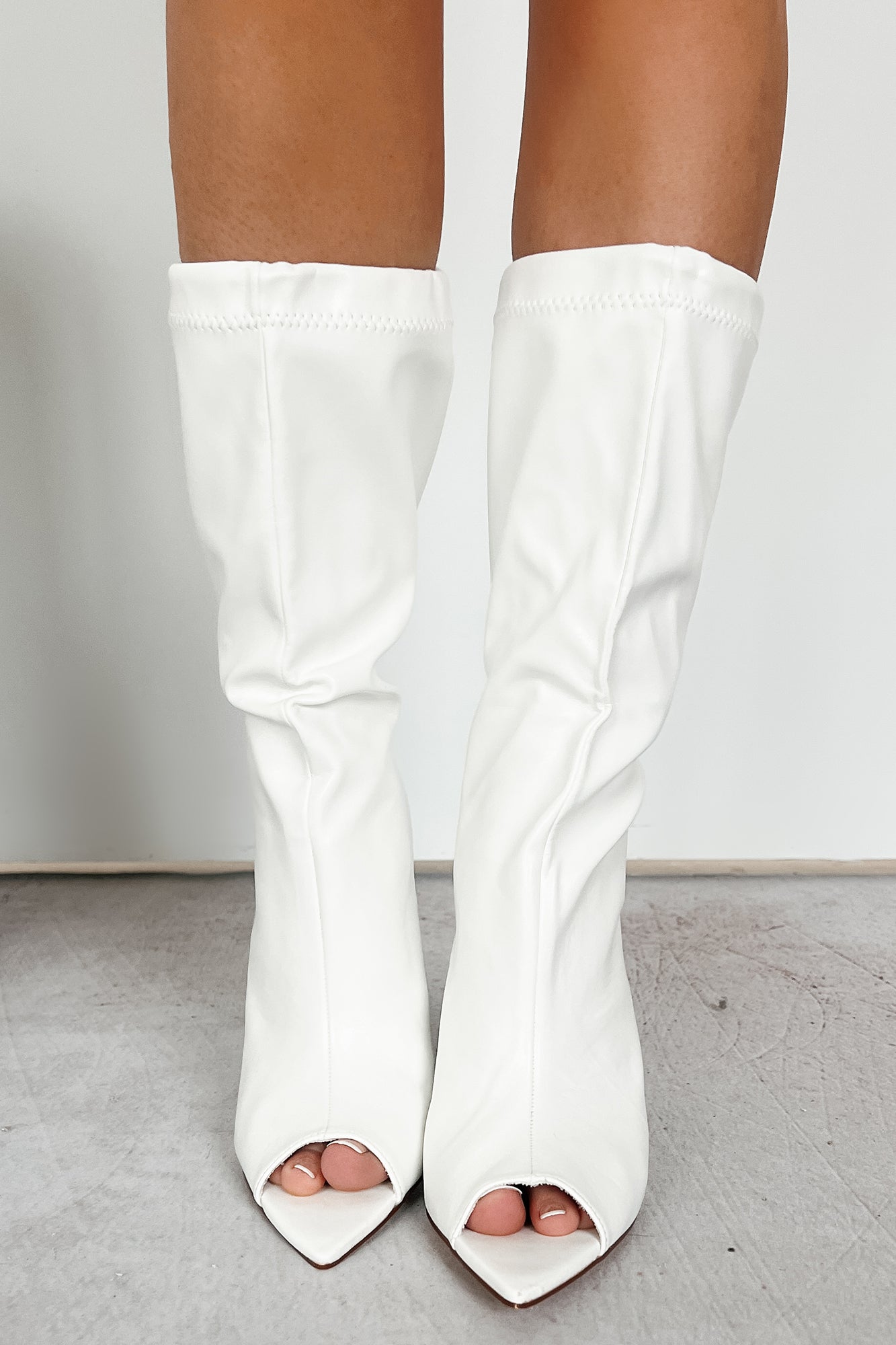 Beating All Odds Adjustable Mid Calf Boot (White)