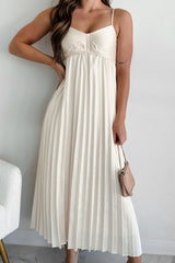 Essential Chicness Pleated Satin Dress (Champagne)