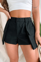 Conversation Starter Cargo Reverse Skort (Black)