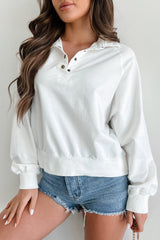 Adventure Of A Lifetime Collared Snap-Button Top (Off White)
