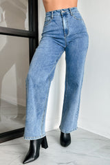 Tyelee   Original Non-Distressed Wide Leg Jeans (Medium Wash)