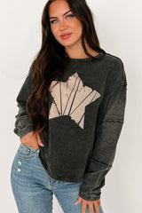 Your Focal Point Mineral Wash Star Graphic Top (Black)