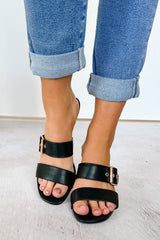 Ariana Short Stiletto Open Toe Heel (Black)