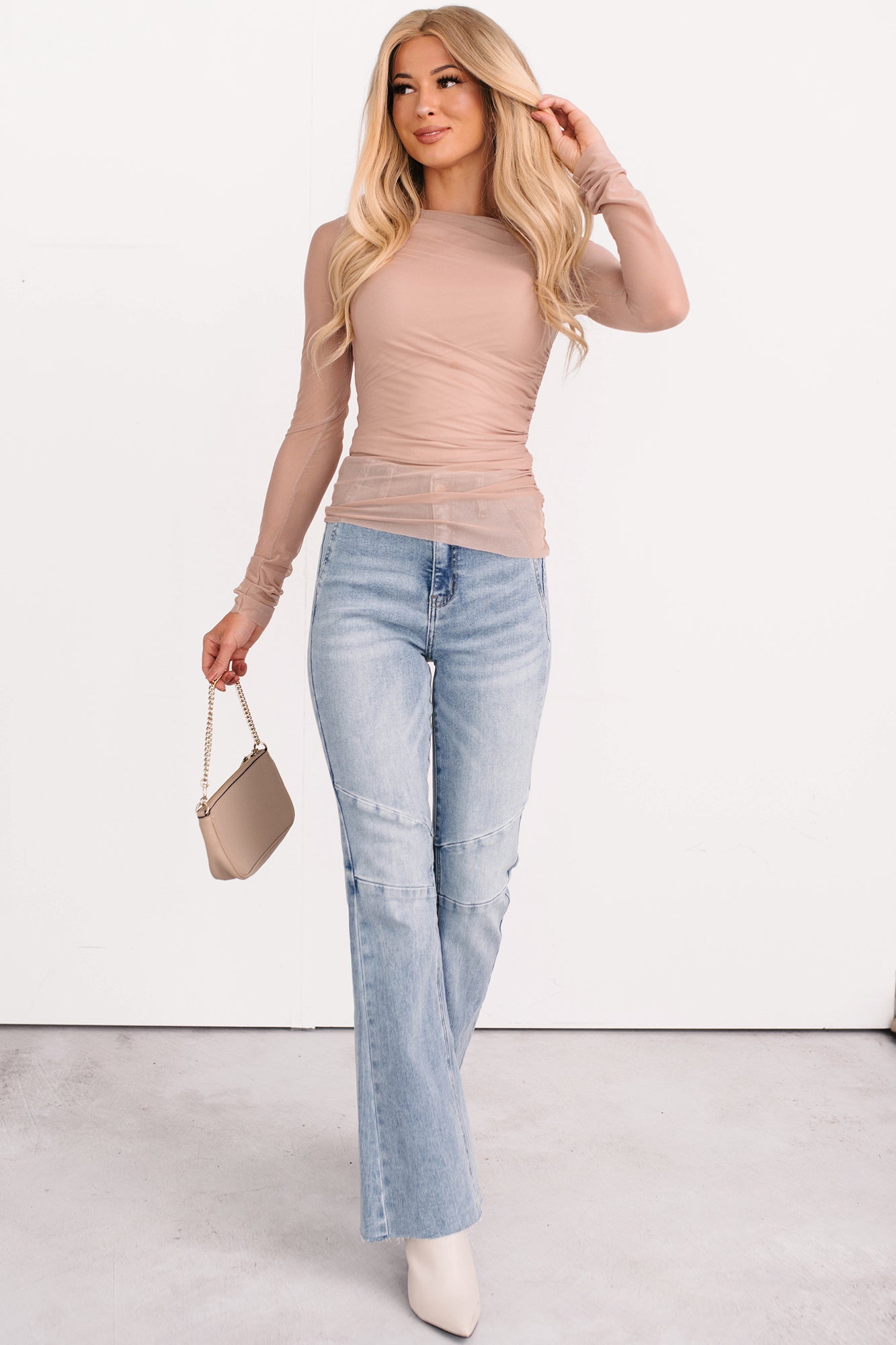 Keller Tummy Control Flare Saige Denim Jeans (Light)