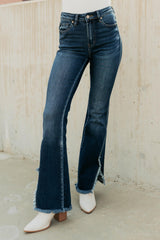 Hector Frayed Hem Kancan Bootcut Jeans (Dark)