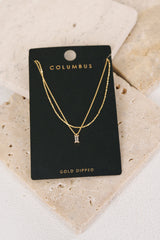 Glam Signal Layered Dainty Pendant Necklace (Gold)