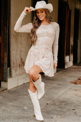 Sweet As Summer Floral Ruched Mini Dress (Blush)
