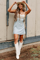 Sunny Side Up Sleeveless Floral Mini Dress (Blue)