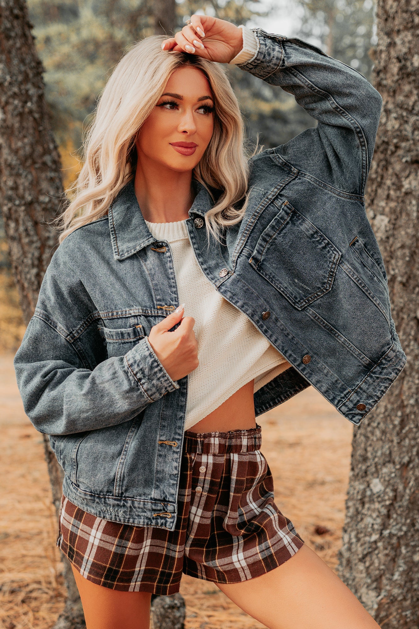 Backroad Wishes Washed Denim Jacket (Medium Wash)