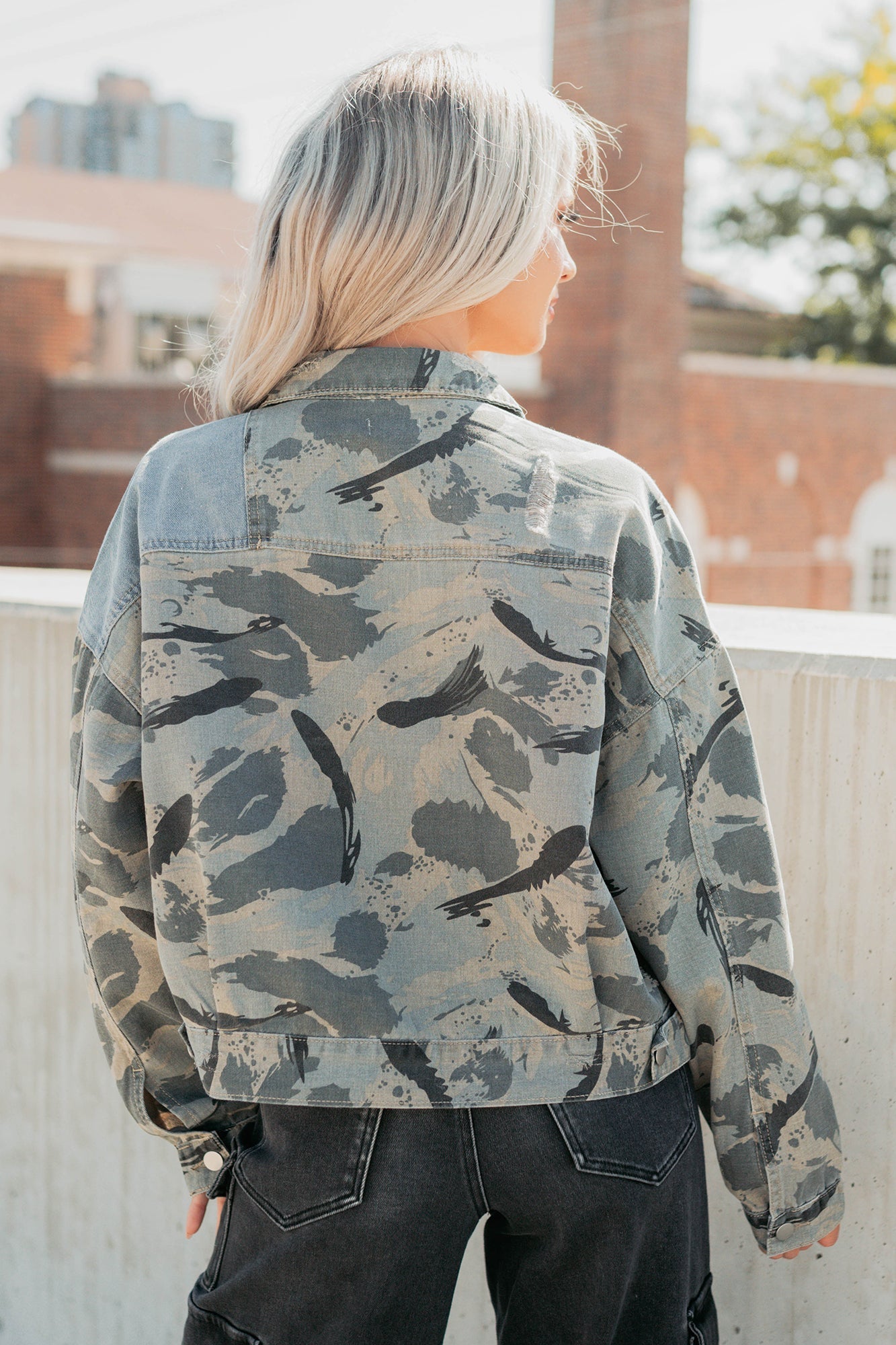 Built To Win Distressed Denim POL Jacket (Vintage Camo)
