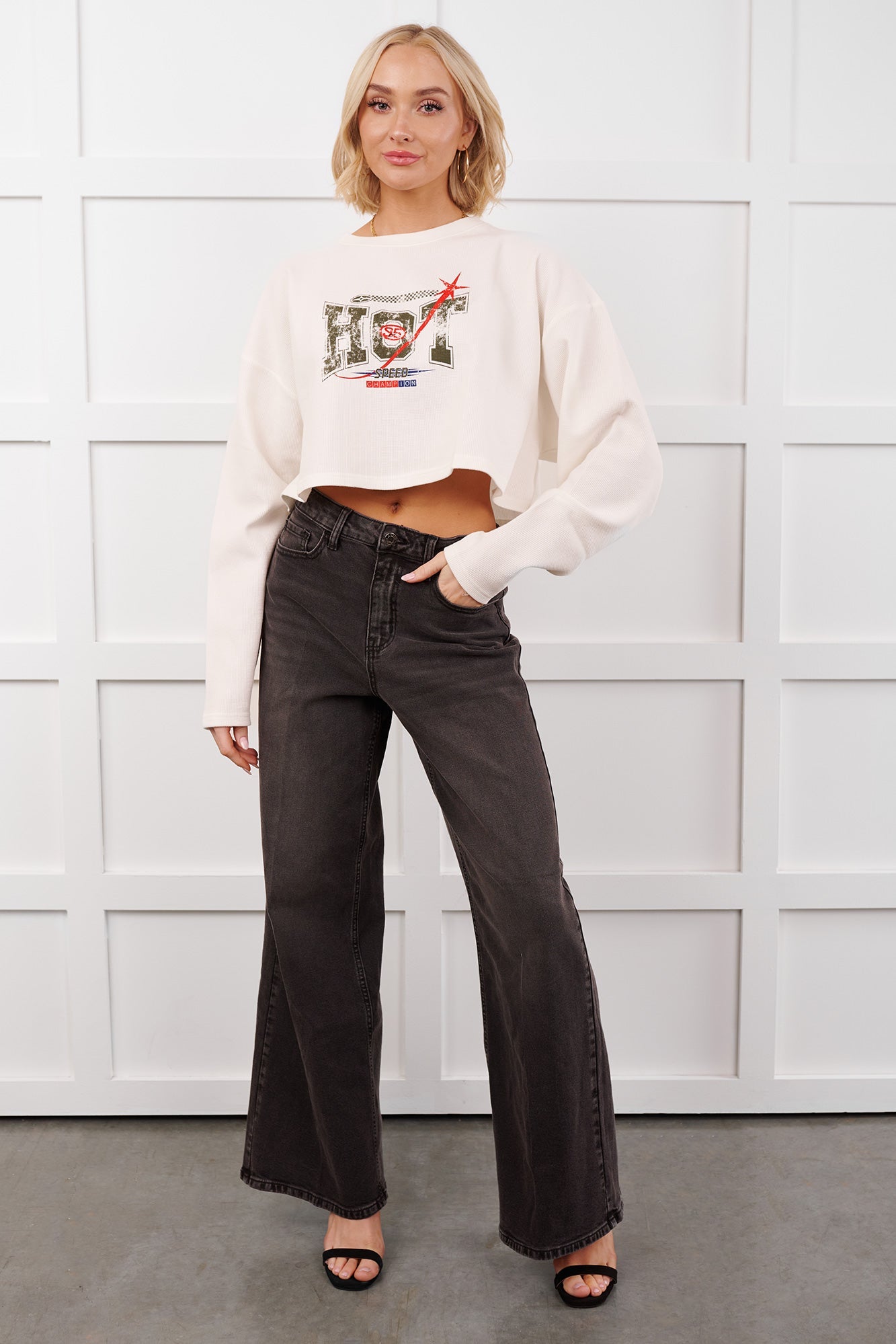 "Hot Speed Champion" Thermal Graphic Top (Ivory)