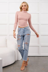 Boone High Rise Distressed Mom Jeans (Light Denim)