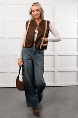 Mountain Muse Faux Suede Vest (Chocolate)