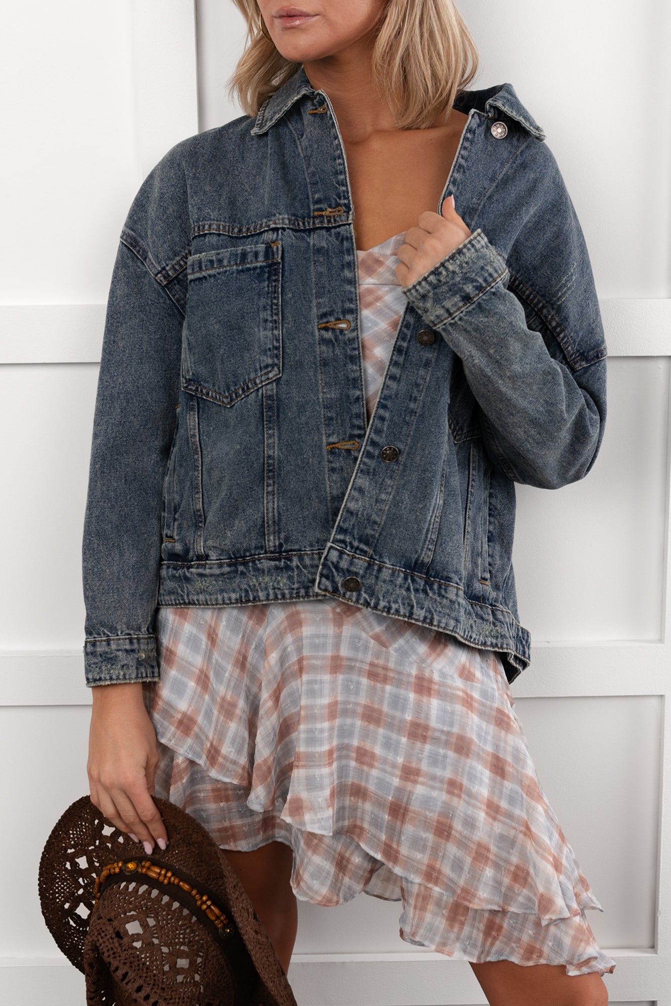 Backroad Wishes Washed Denim Jacket (Medium Wash)
