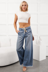 Barnes High Rise Wide Leg Risen Jeans (Light)