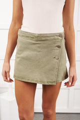 Ride The Wave High Rise Risen Mini Skort (Olive)