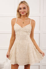 Starry Wink Sleeveless Detailed Mini Dress (Ivory)