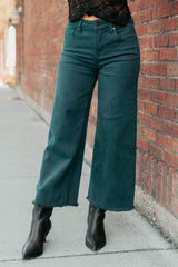 Walter High Rise Wide Crop Risen Jeans (Hunter Green)