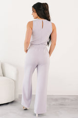 Laid-Back Livin' Sleeveless Jumpsuit (Lilac)